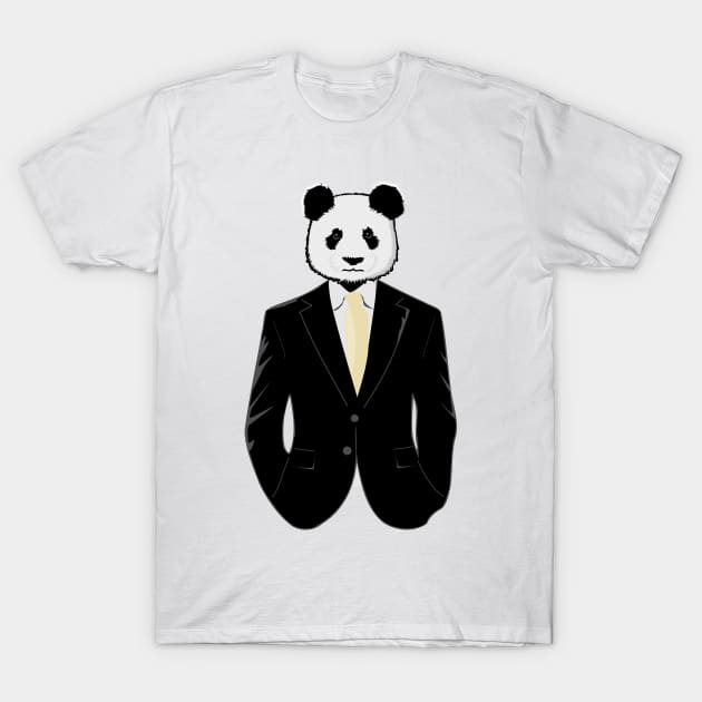 Panda in Business Suit T-Shirt by citypanda